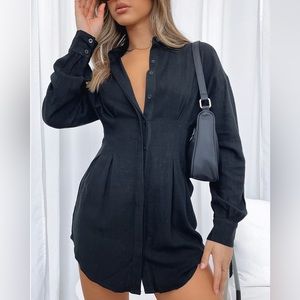 Black Corset Shirt Dress